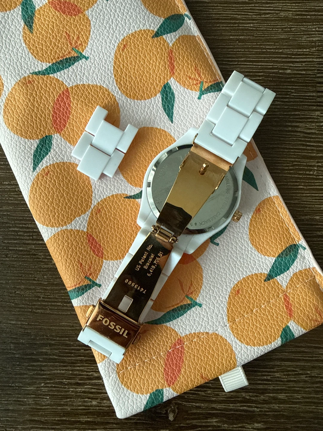 Fossil White Ceramic Watch with Rose Gold Accent - photo 2