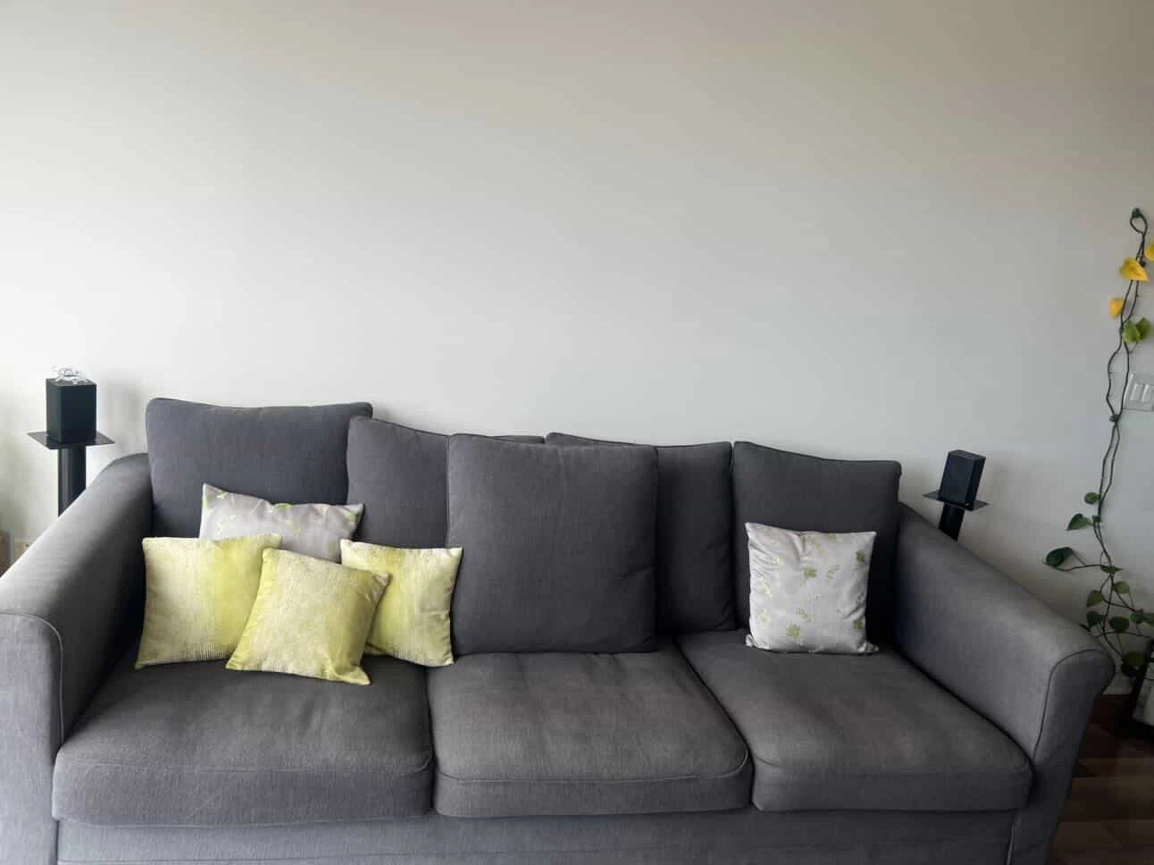 Dark Grey 3-Seater Sofa - HARLANDA