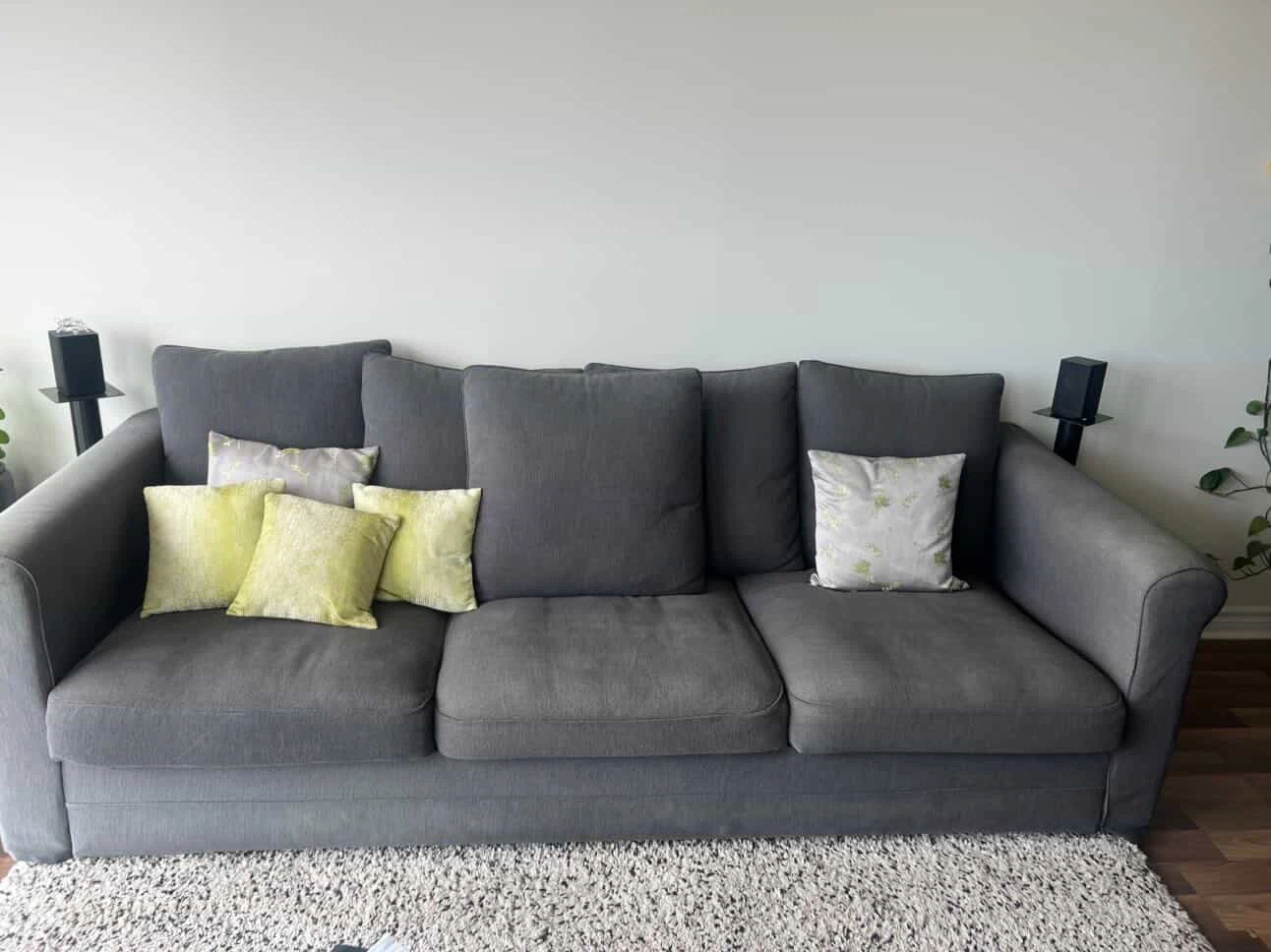 Dark Grey 3-Seater Sofa - HARLANDA - photo 2