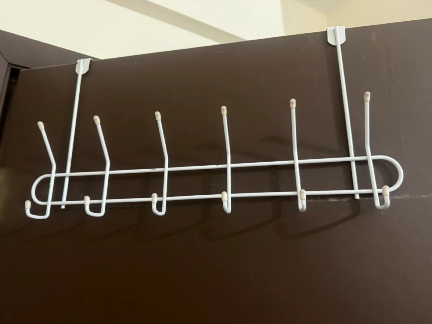 White Over-the-Door Hook Rack