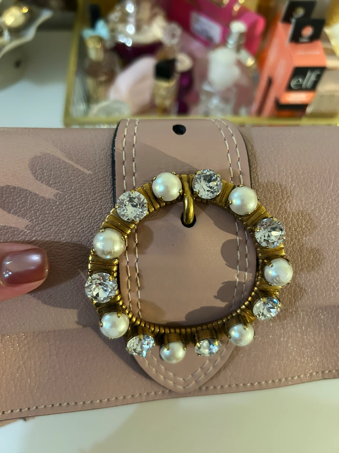 Miu Miu Pink with Pearl and Crystal Embellishment - photo 4