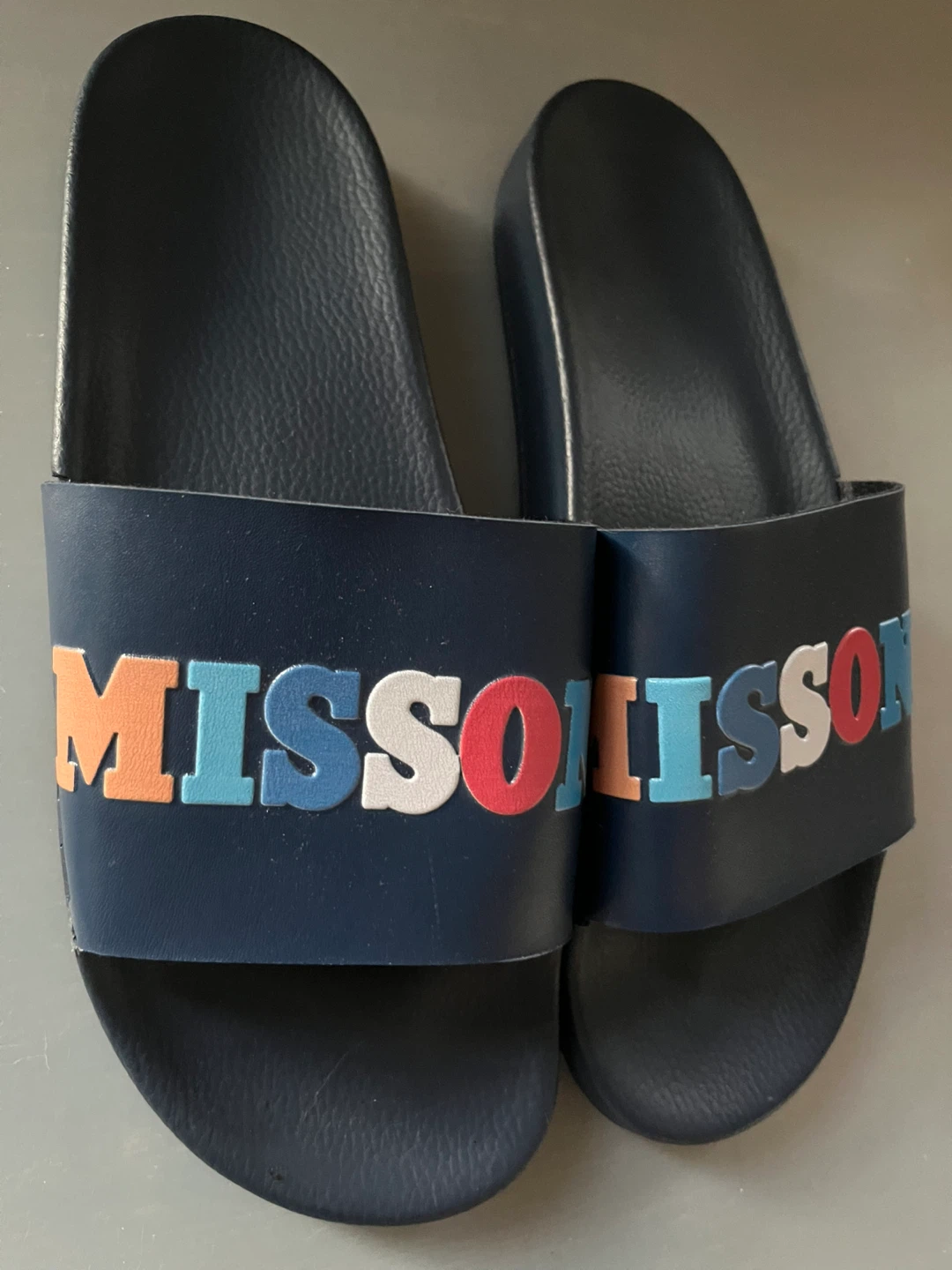 Men’s Missoni Navy Slides with Logo