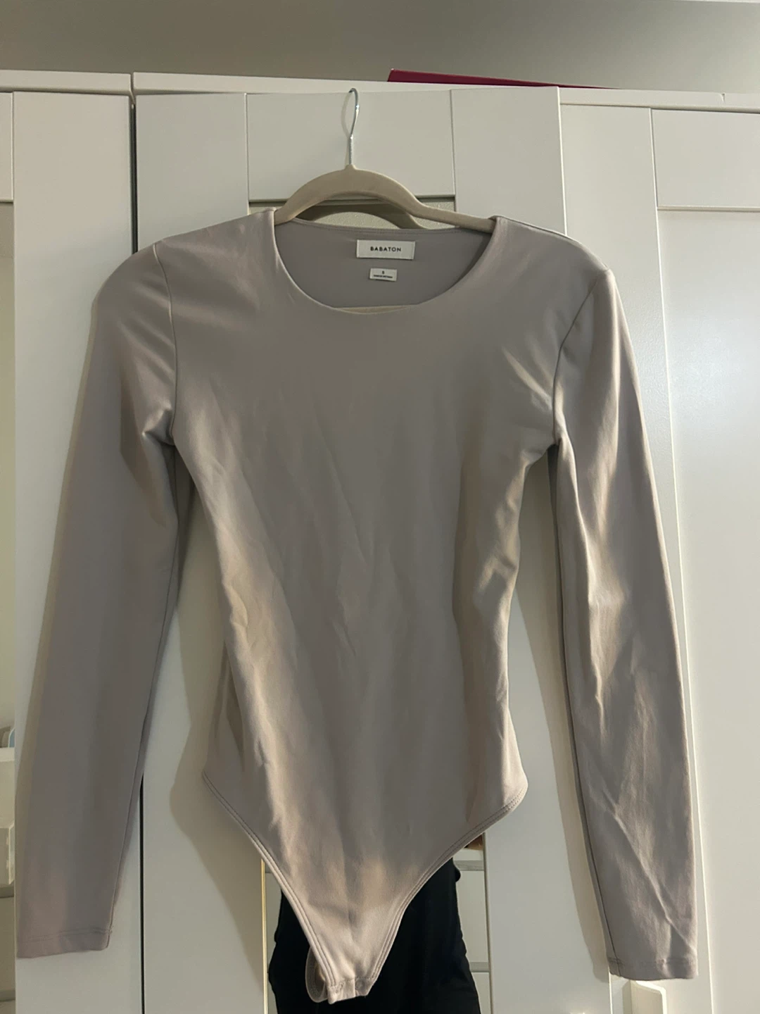 Babaton long sleeve bodysuit grey size S