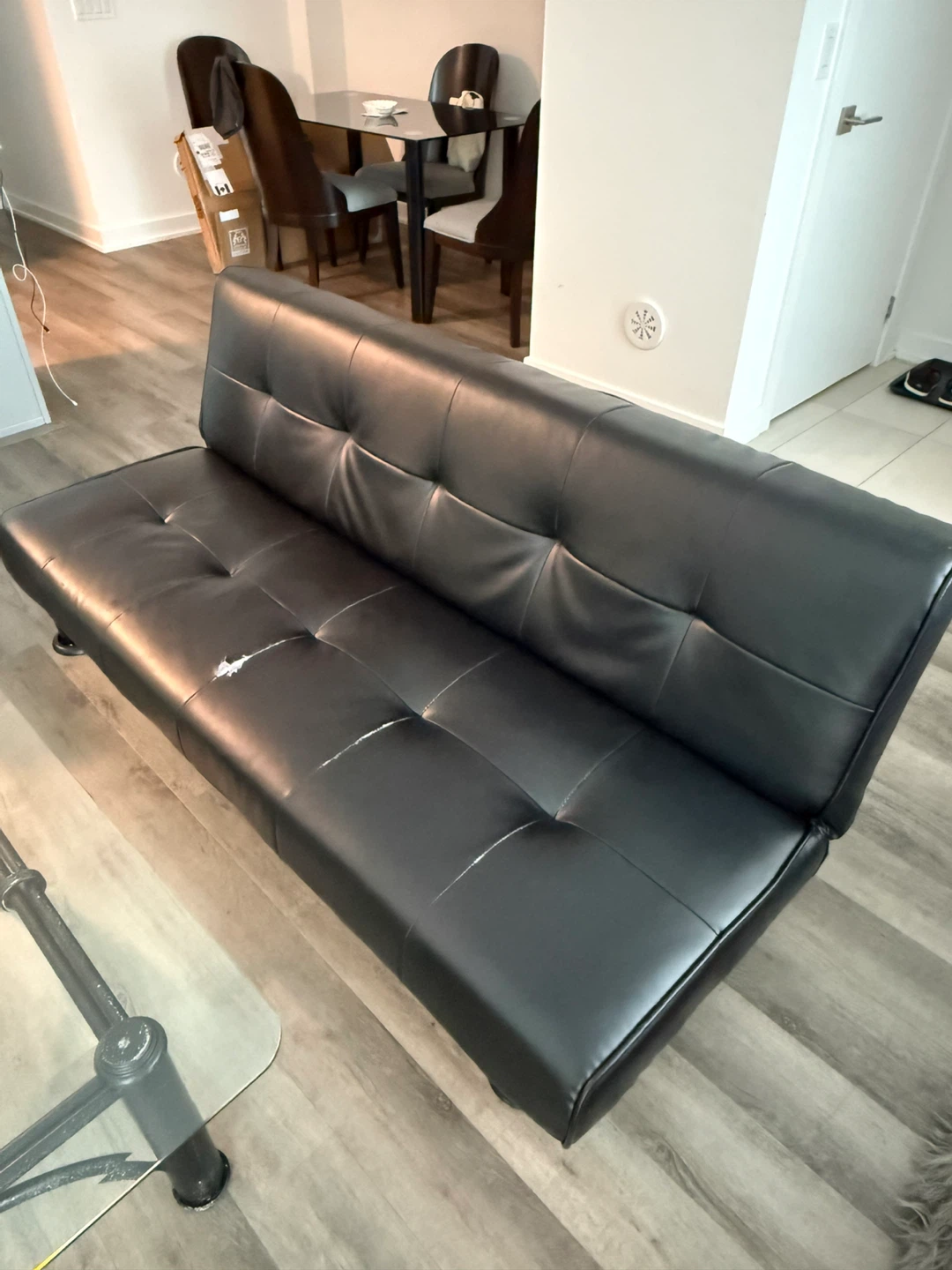 Black Futon Leather Sofa Bed