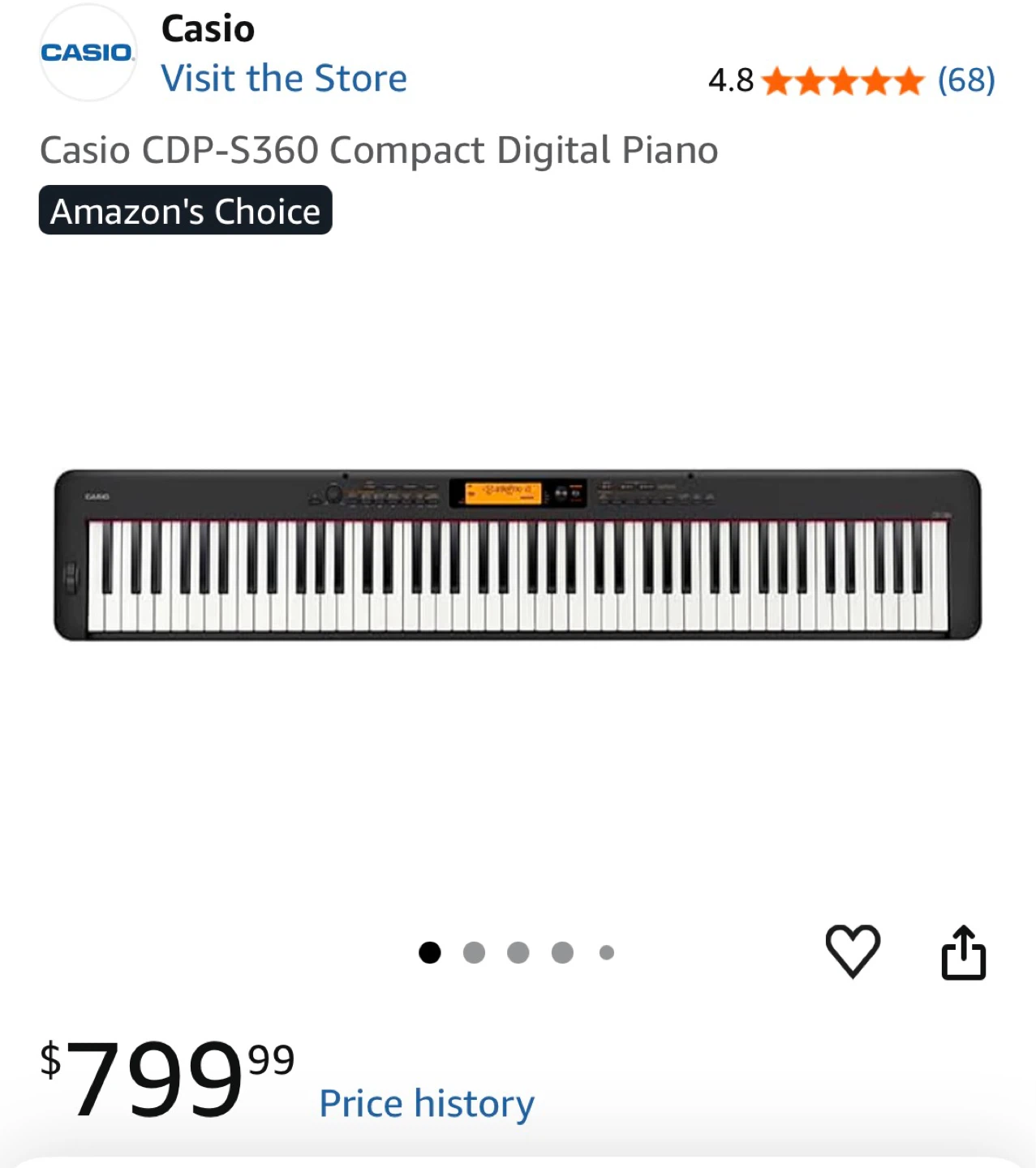 Casio CDP-S360 Compact Digital Piano