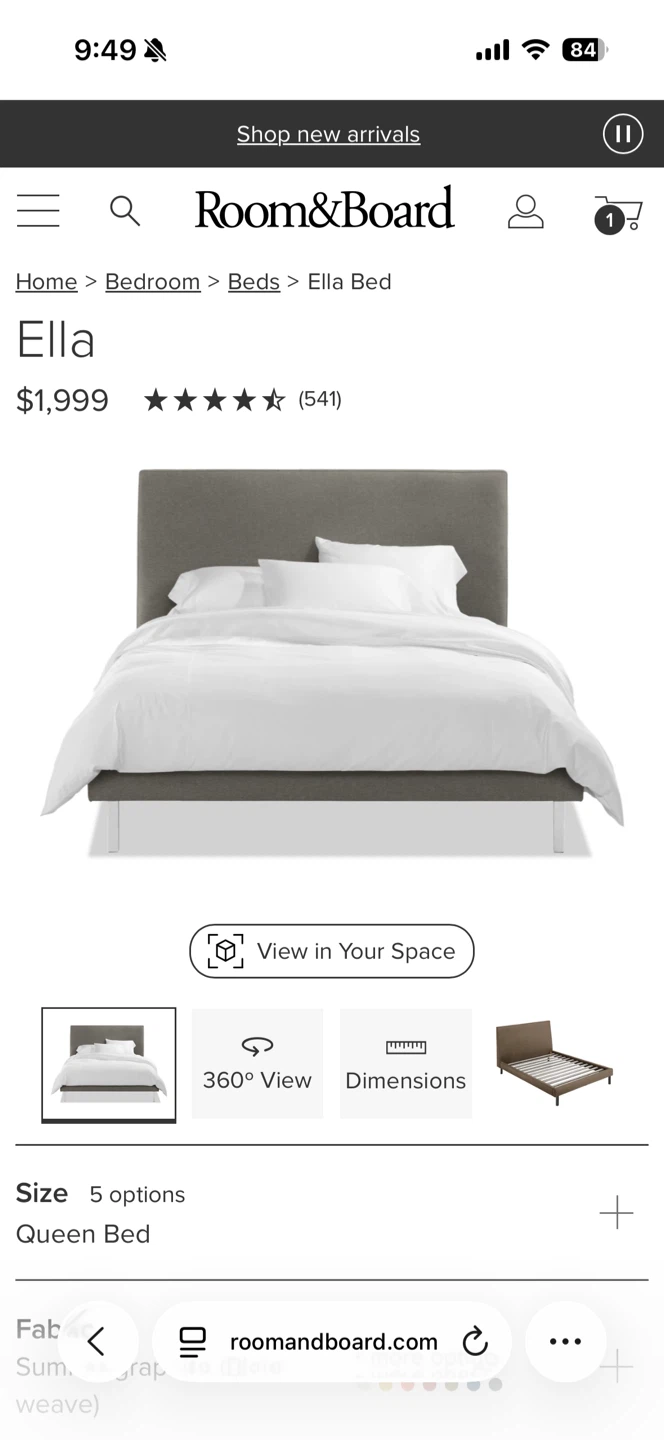 Room & Board Ella Queen Bed Frame