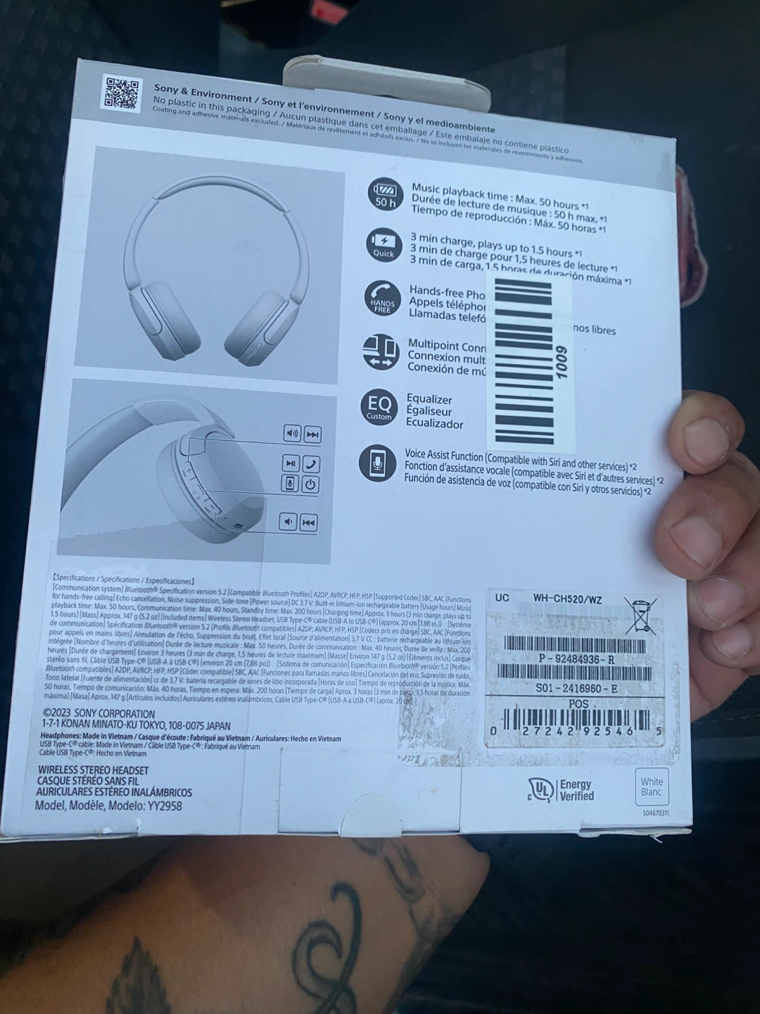 BNIB free delivery Sony WH-CH520 Wireless Stereo Headphones - photo 2