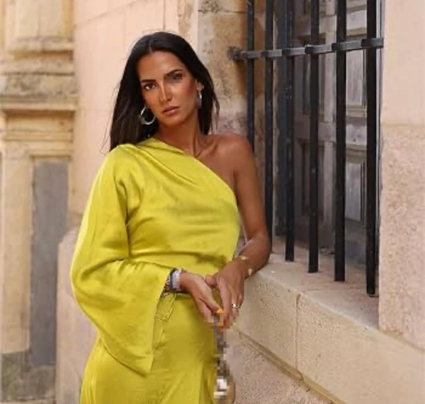 ZARA Lime Green One-Shoulder Maxi Dress - Size M - photo 3