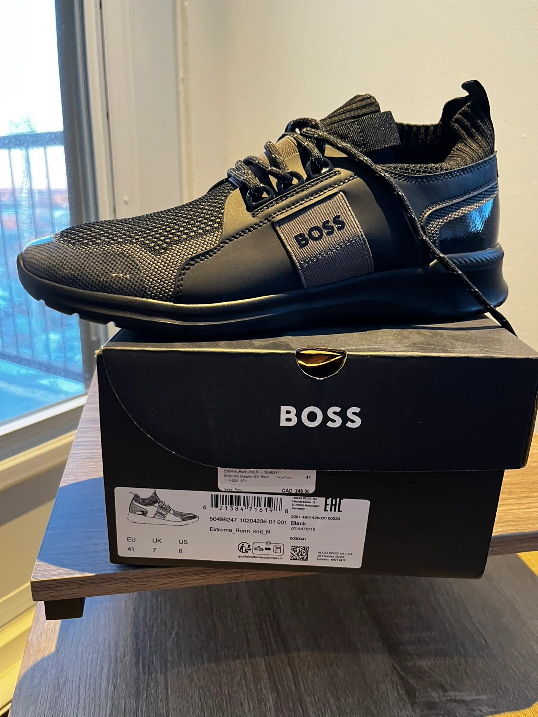 BOSS Extreme Run Knit Sneakers - Black