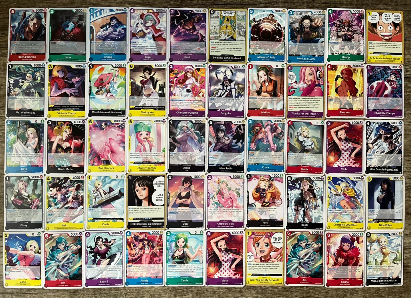 A Lot of One Piece Cards