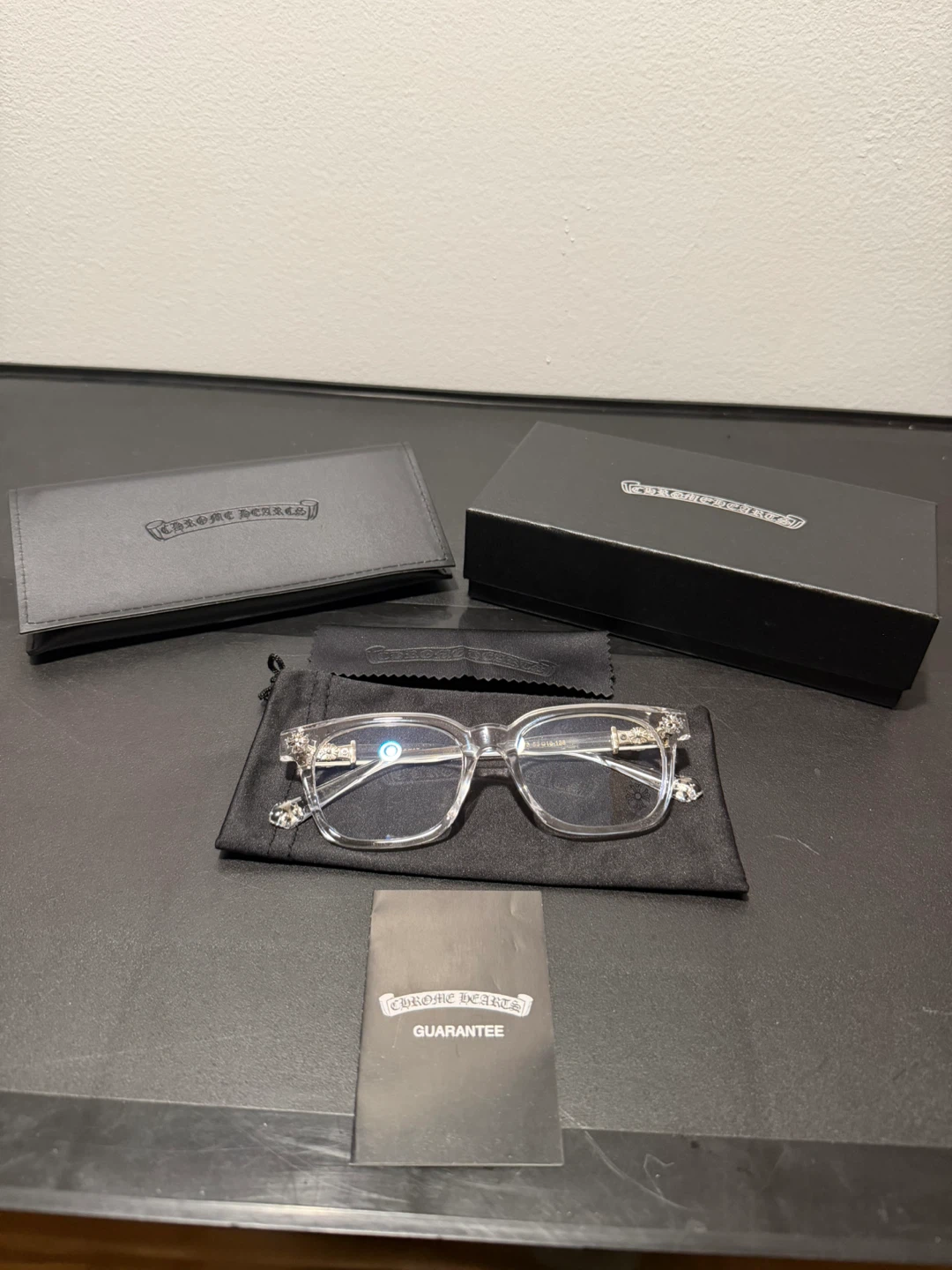 Chrome Hearts Glasses Clear on silver