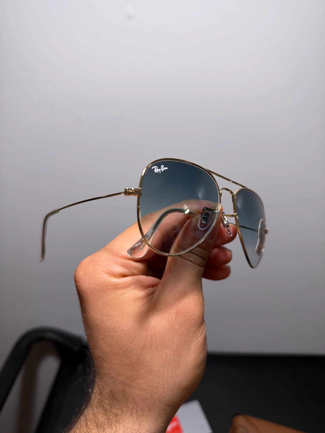 Ray-Ban Aviator Sunglasses Gold Frame Blue Gradient Lens G-15 - photo 3