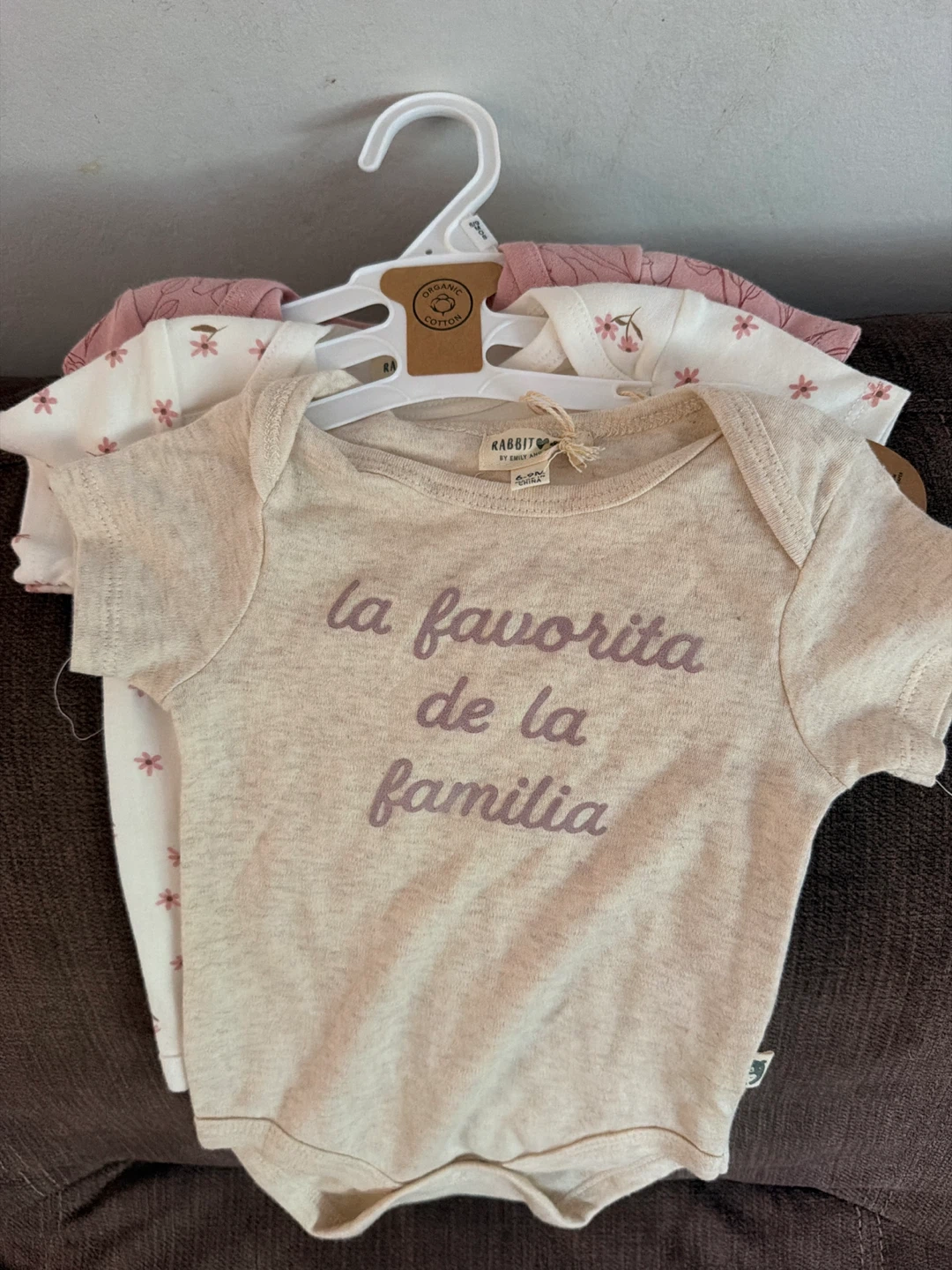 3 pcs Rabbits by Rylee + Cru Baby Bodysuits - 6-9 Months