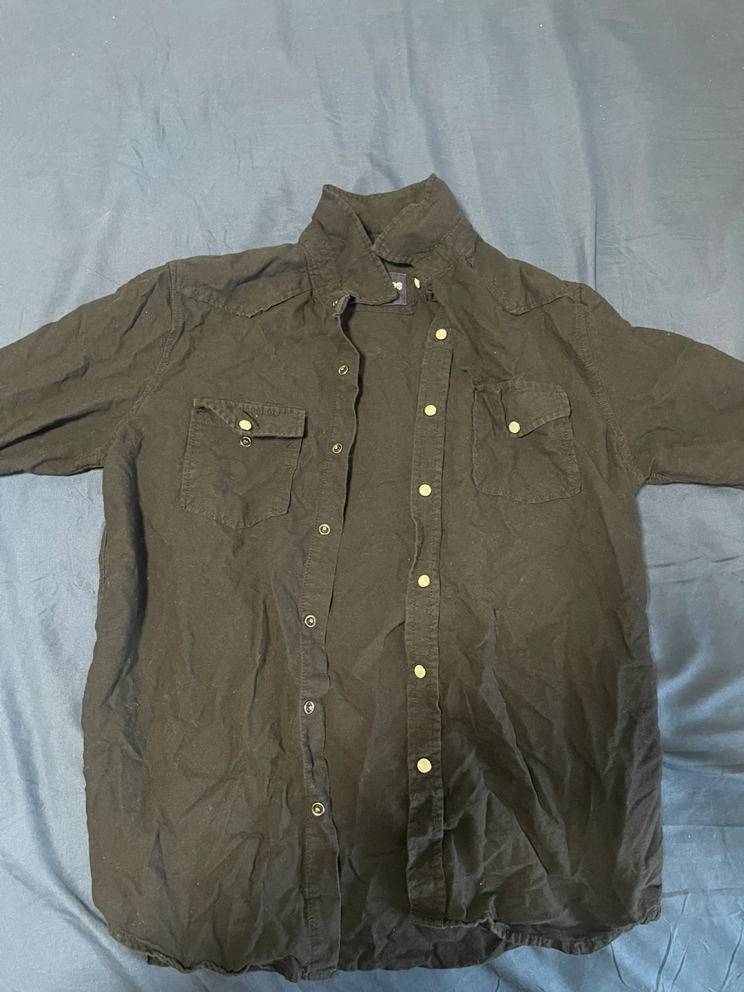 Black Long Sleeve Button-Up Shirt