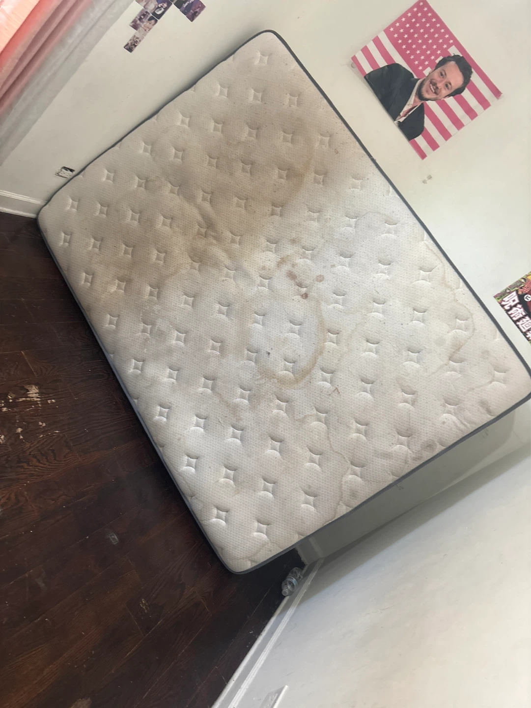 Free queen has stains needs deep cleaning