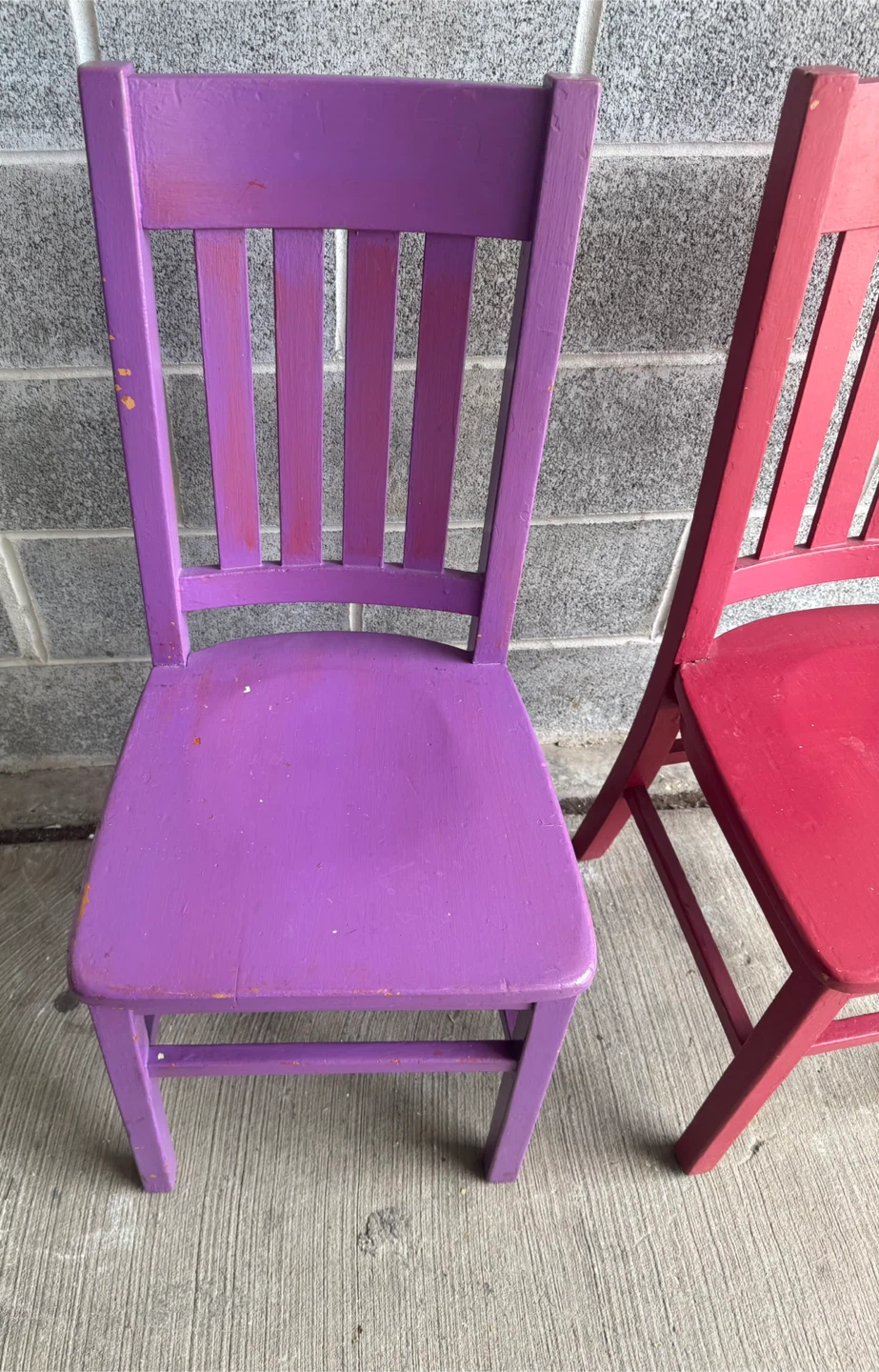 Set of 2 Kids Wooden Chairs - Purple & Red - photo 5