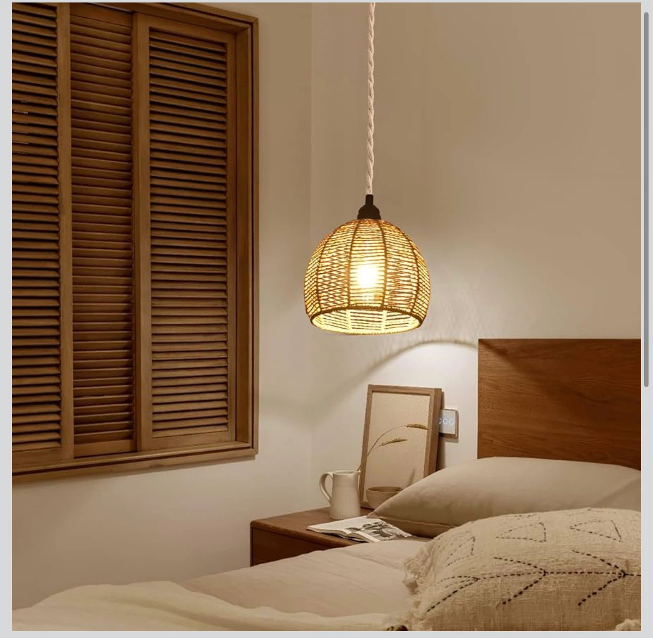 2 Pack Woven Rope Pendant Lights with Plug PH2 - photo 2