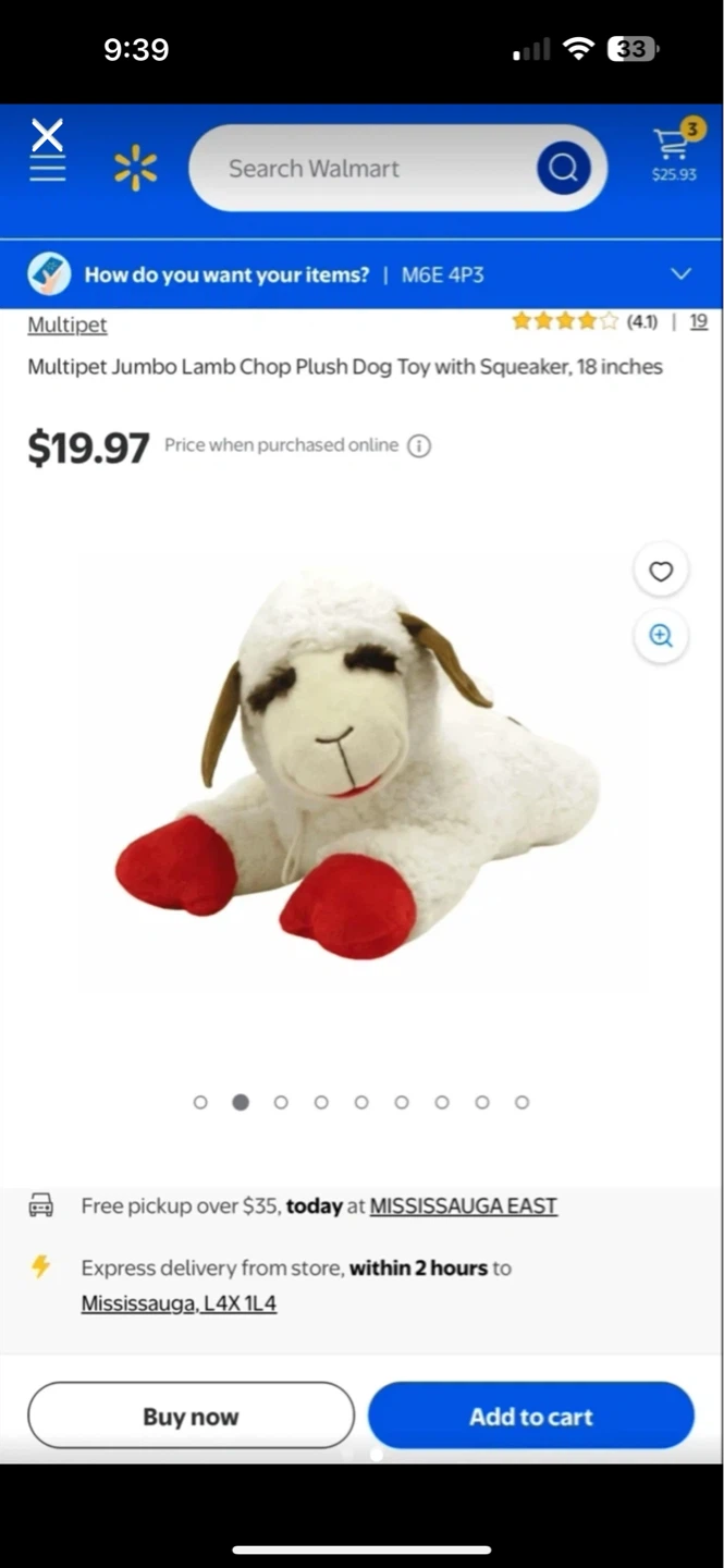 Brand new jumbo lamb chop toy - photo 2