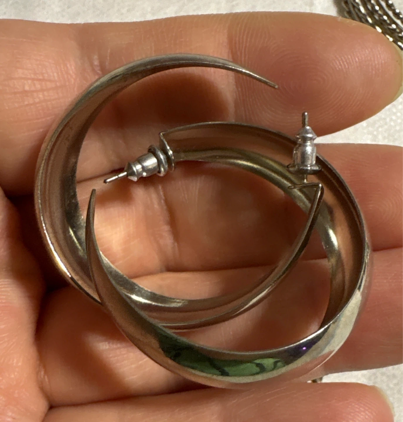 Vintage silver tone Assorted Hoop 6 Earrings sets - photo 3