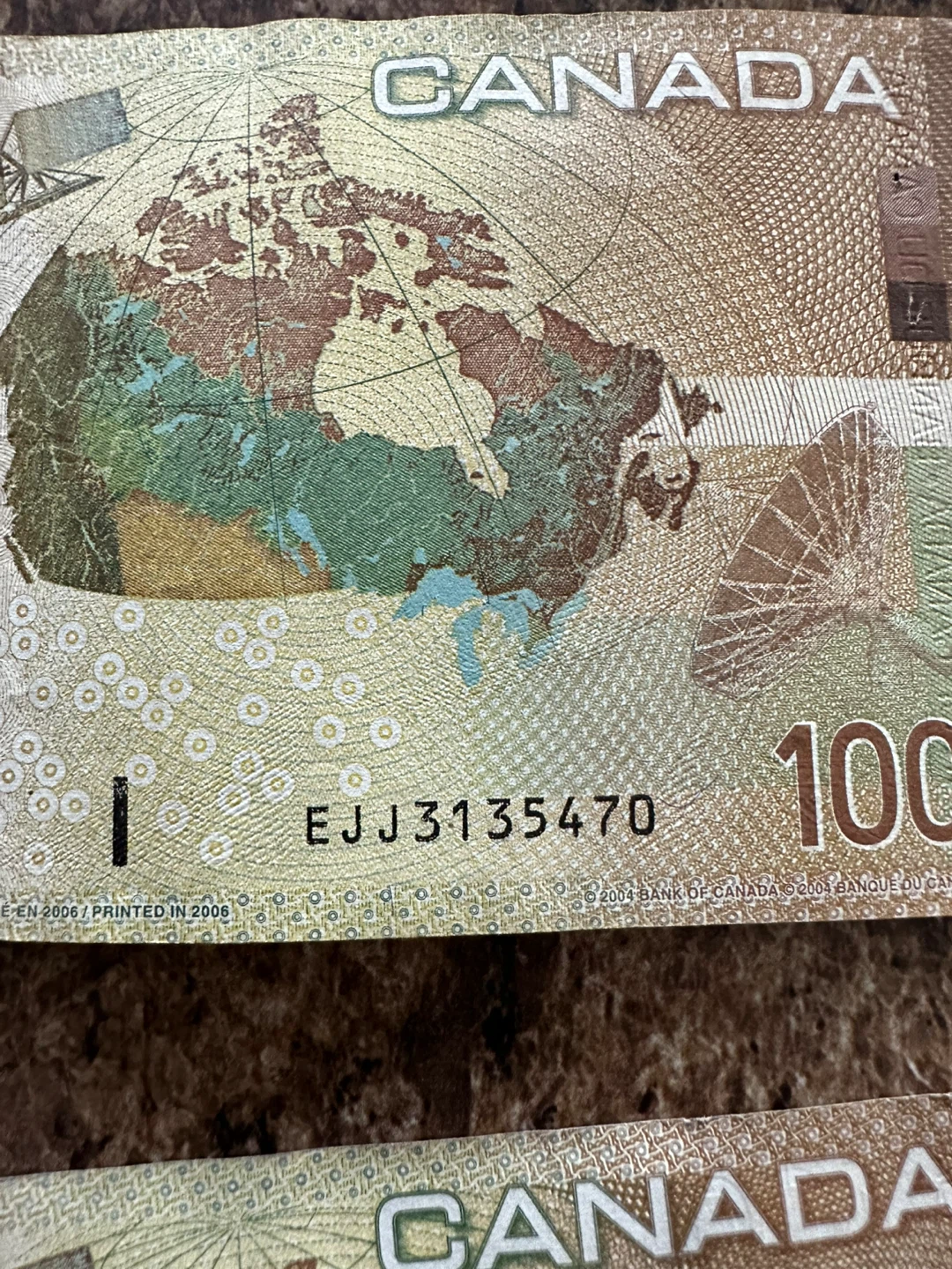 Two $100 Canadian Bank Notes - photo 3