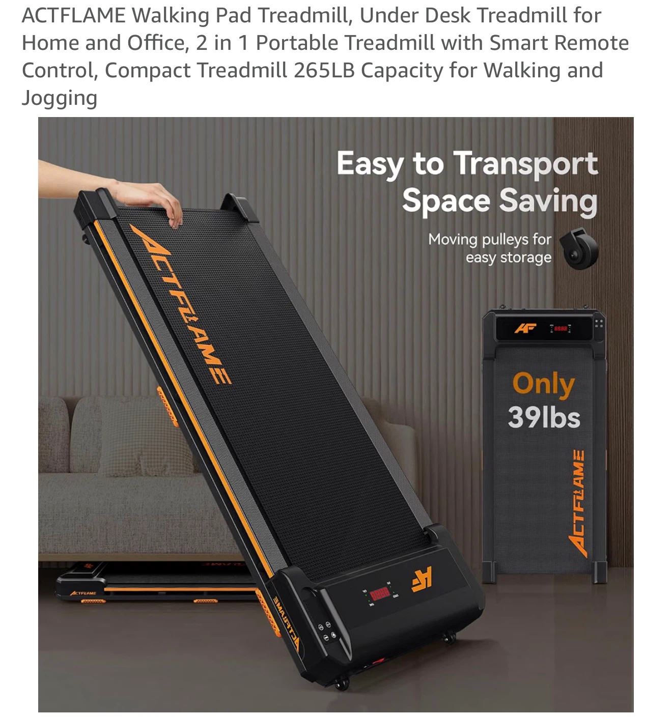 ACTFLAME Under Desk Walking Pad Treadmill