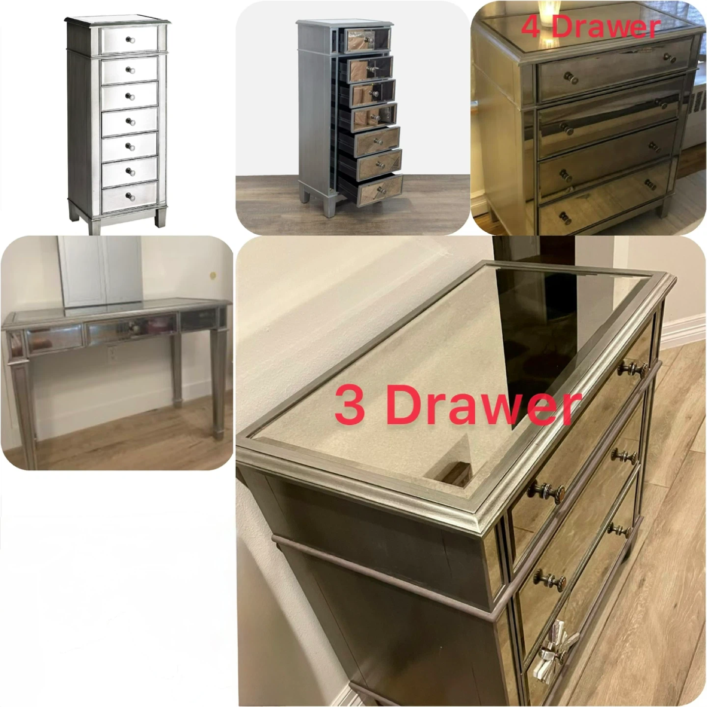 Pier 1 Hayworth Mirrored 4 Piece Set