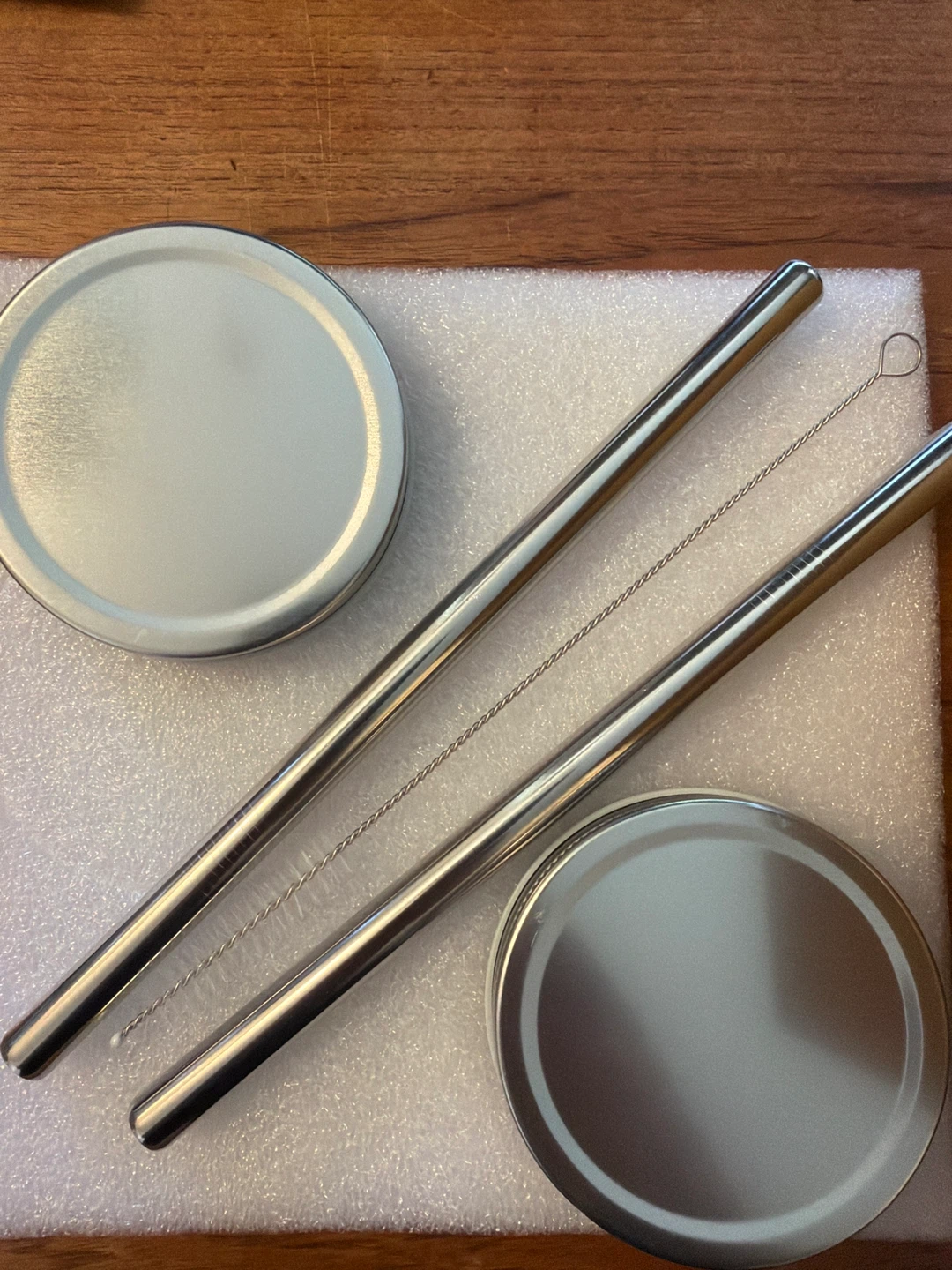 Glass tumblers with Bamboo Lids and Metal Straws - photo 2