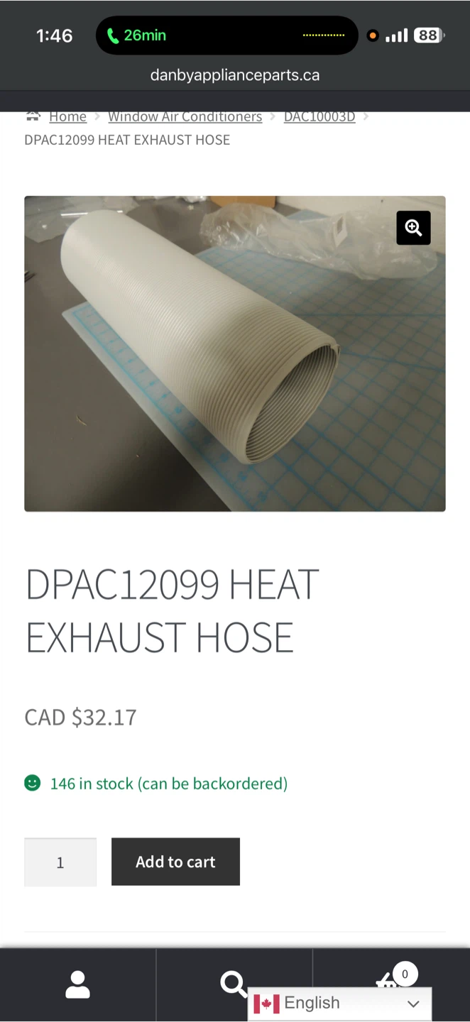 DPAC12099 Heat Exhaust Hose