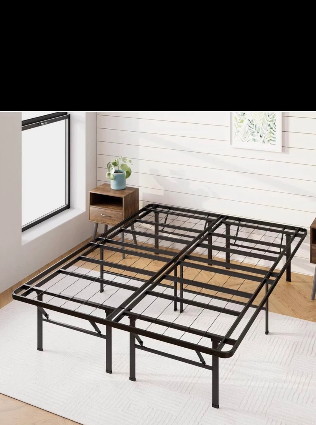 Used - Black Metal Bed Frame Base