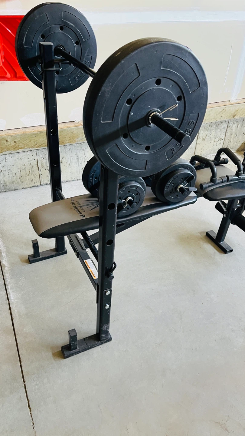 Home Gym Weight Bench Set with Weights – Excellent Condition - photo 2