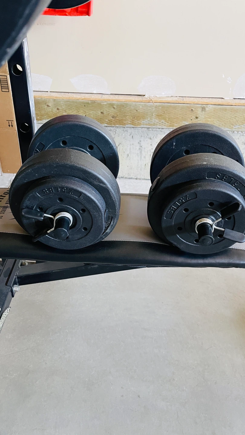 Home Gym Weight Bench Set with Weights – Excellent Condition - photo 4