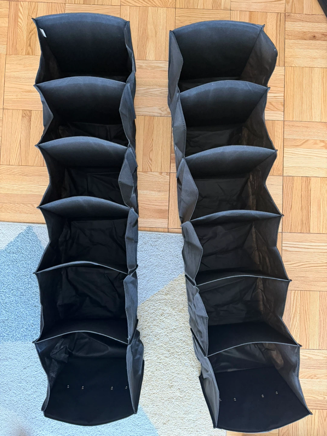 MOVING SALE - Set of 2 Black Hanging Closet Organizers