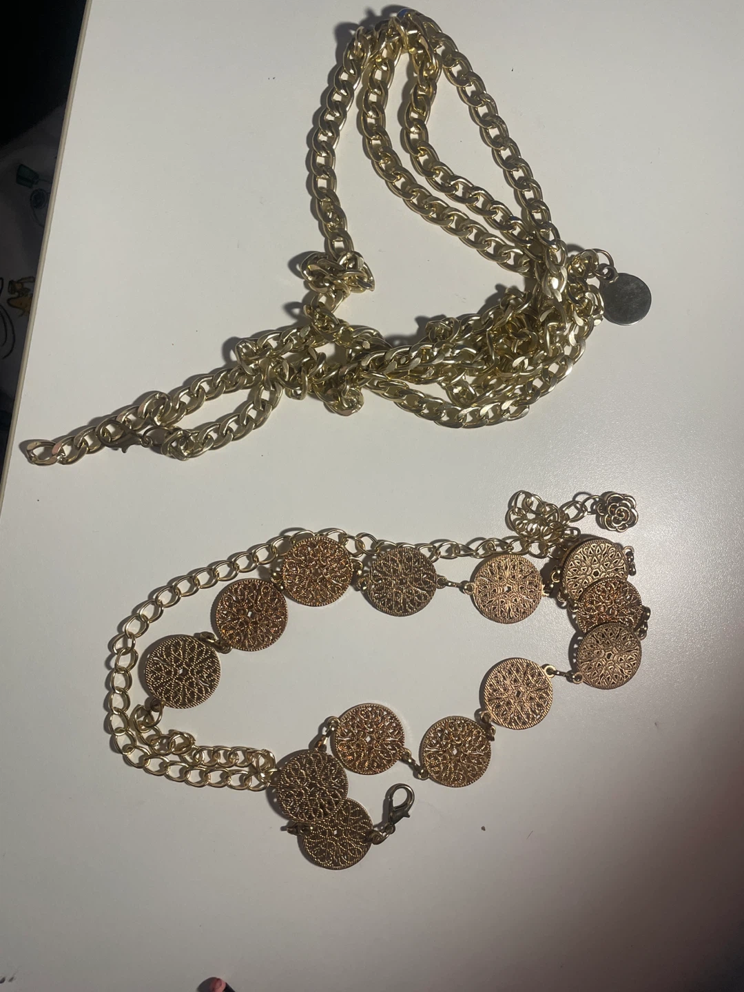 Gold Chain Belt with Decorative Medallions