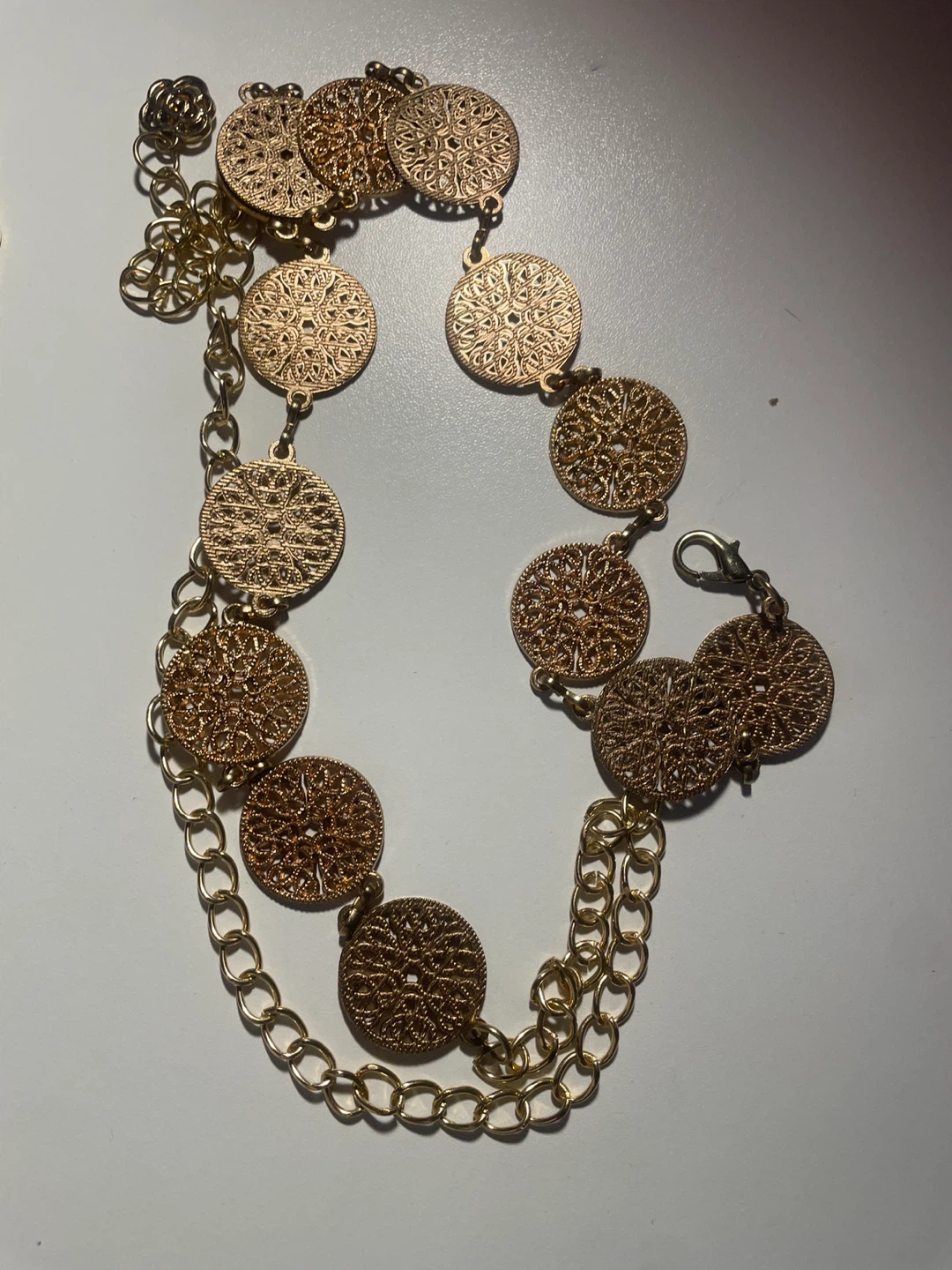 Gold Chain Belt with Decorative Medallions - photo 2
