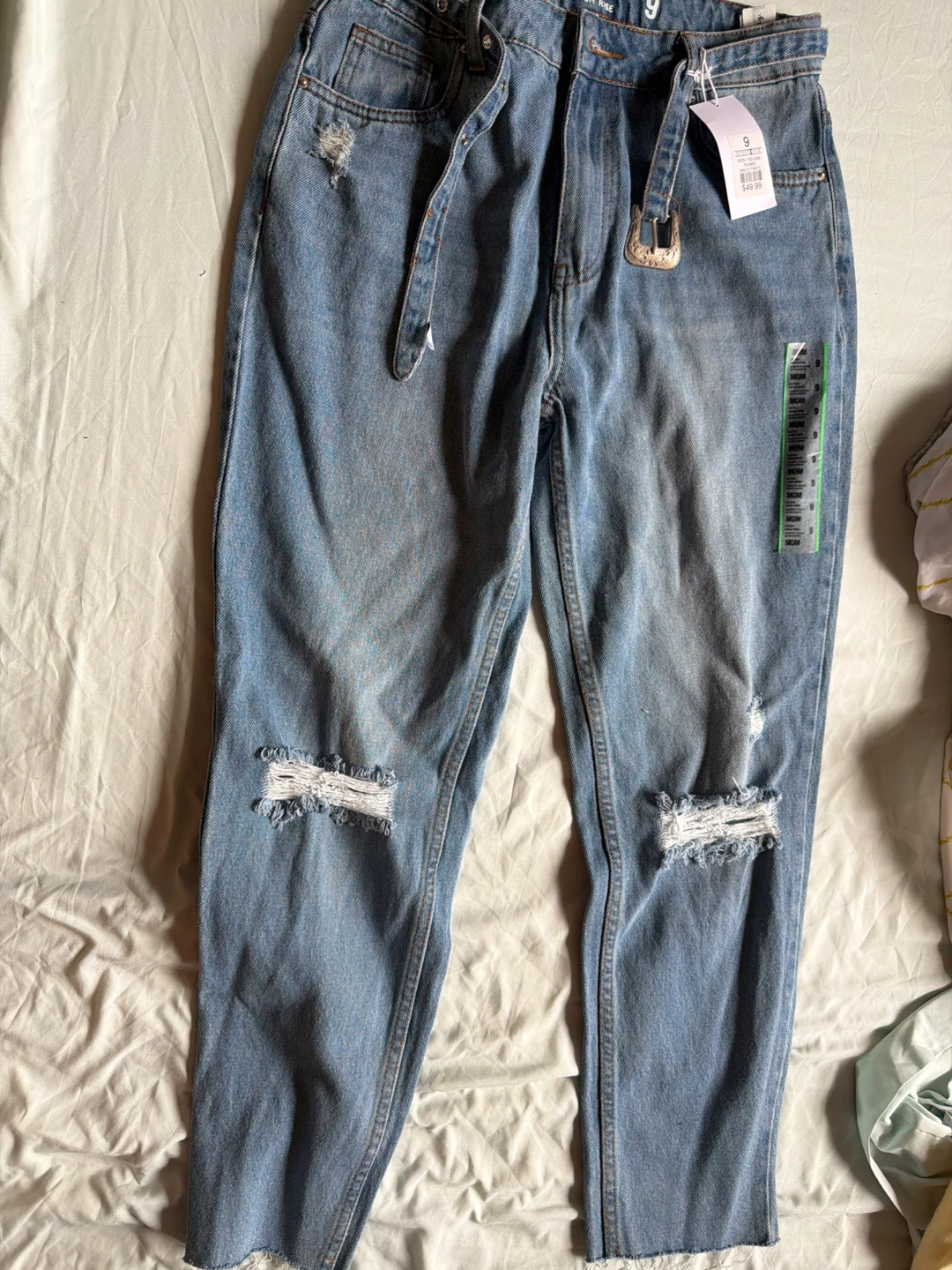 MOM Ultra High Rise Distressed Mom Jeans