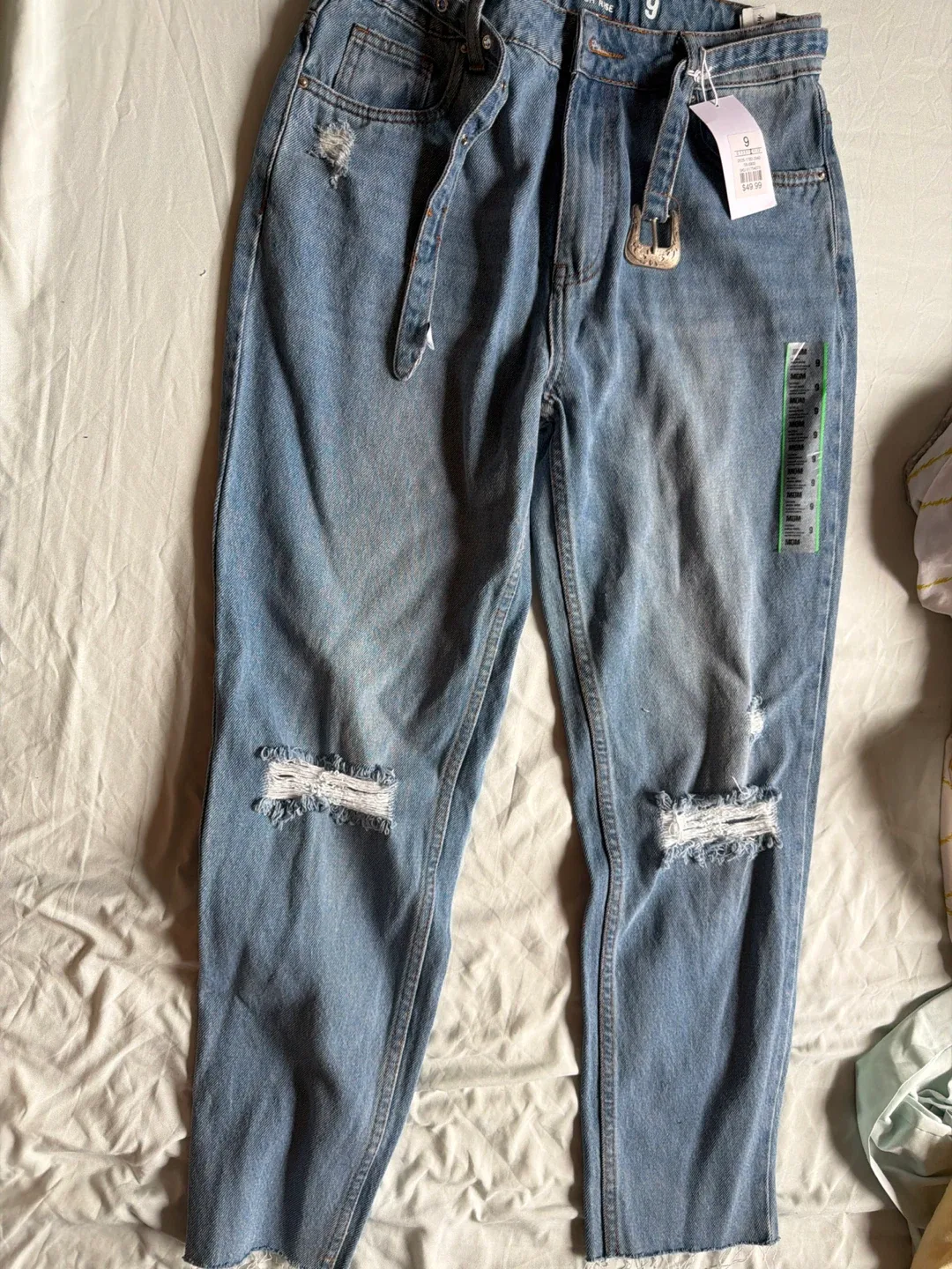 MOM Ultra High Rise Distressed Mom Jeans