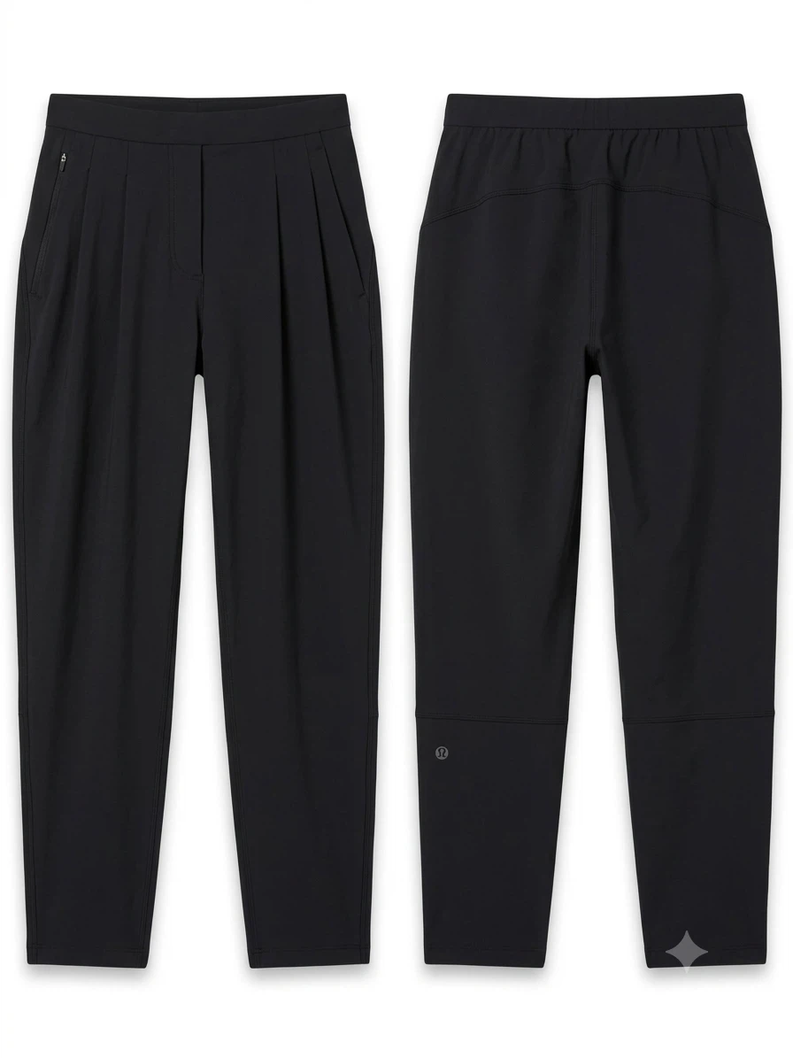Lululemon Black High-Rise Tapered Pants - Size 8