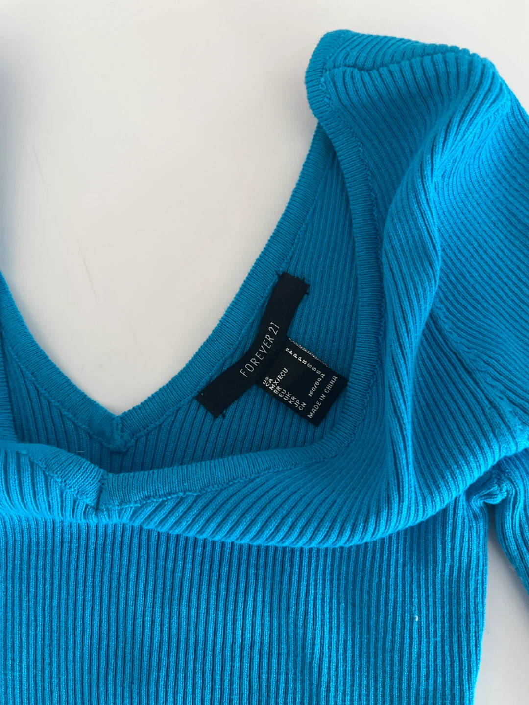 Forever 21 Ribbed Long Sleeve Top - Blue - photo 2