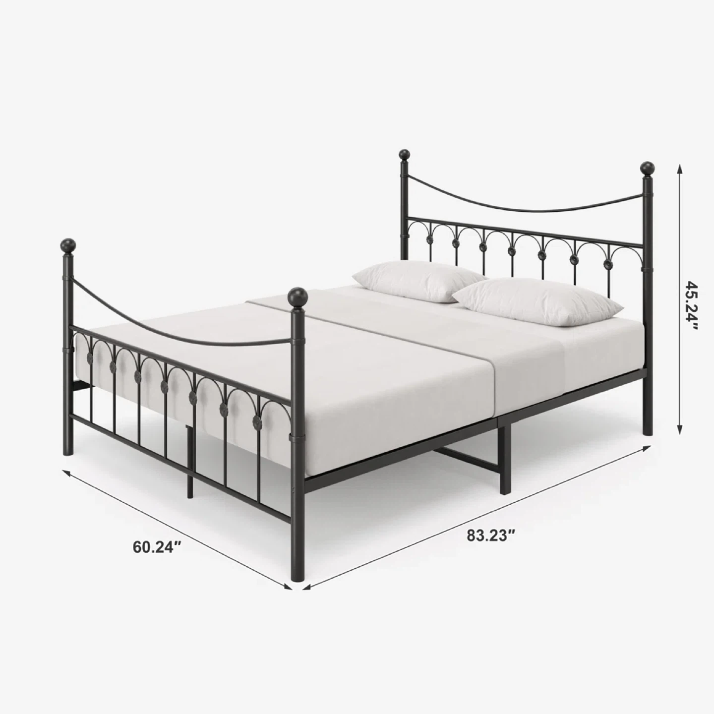 Classic Iron Platform Queen Bed Frame - photo 2