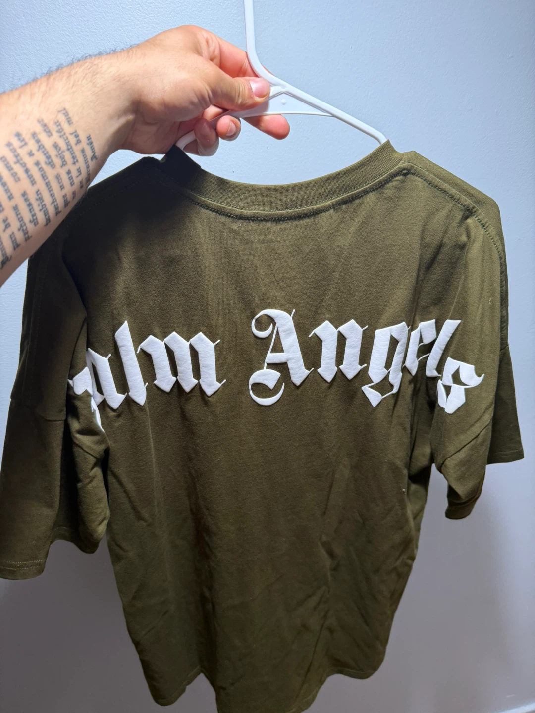 Palm Angels T-Shirt Olive Green - photo 2