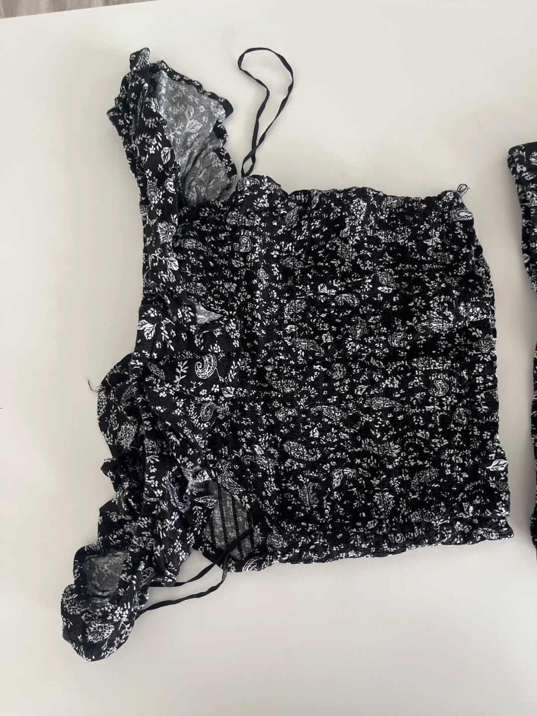 Pink Rose Black Floral Print Two-Piece Set - photo 3