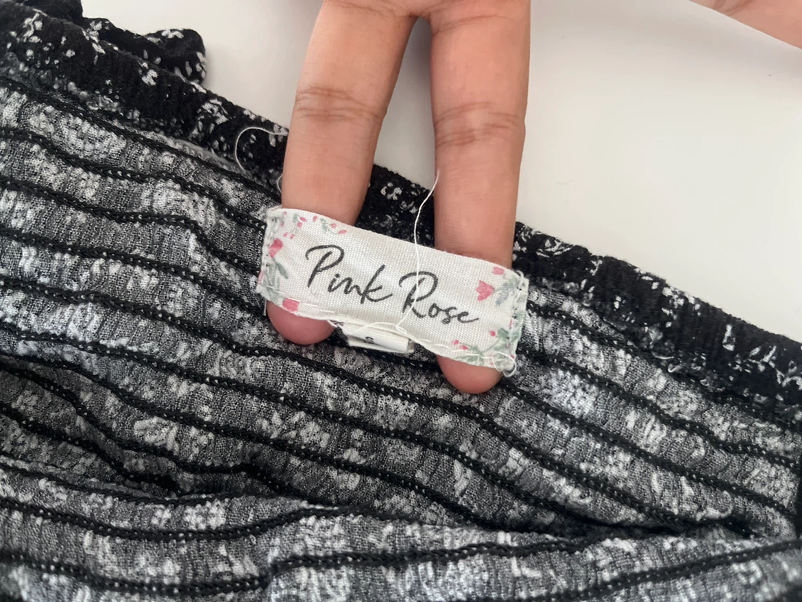 Pink Rose Black Floral Print Two-Piece Set - photo 4