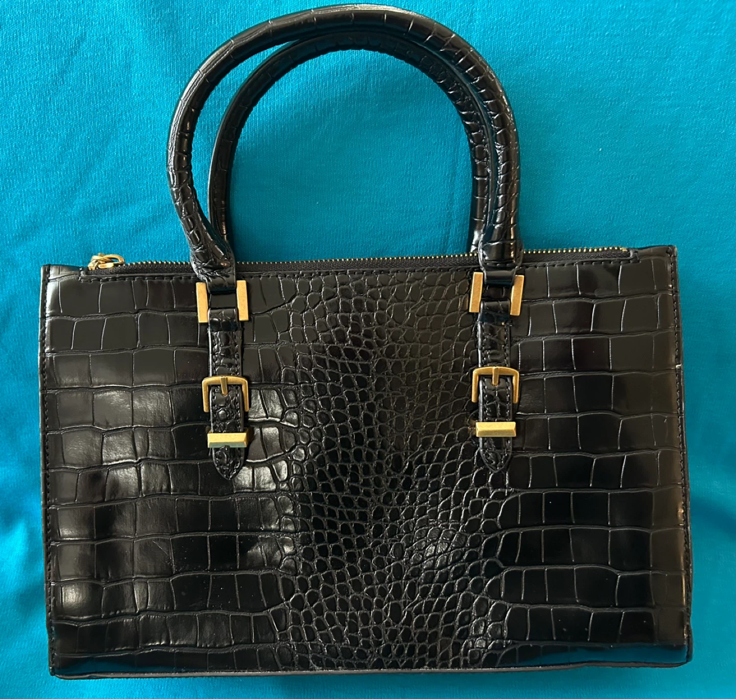 Guess Black Croc Embossed Bag - photo 2