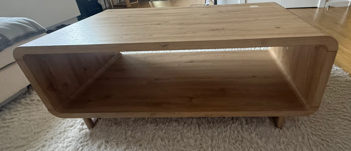 Modern Wood Coffee Table with Shelf