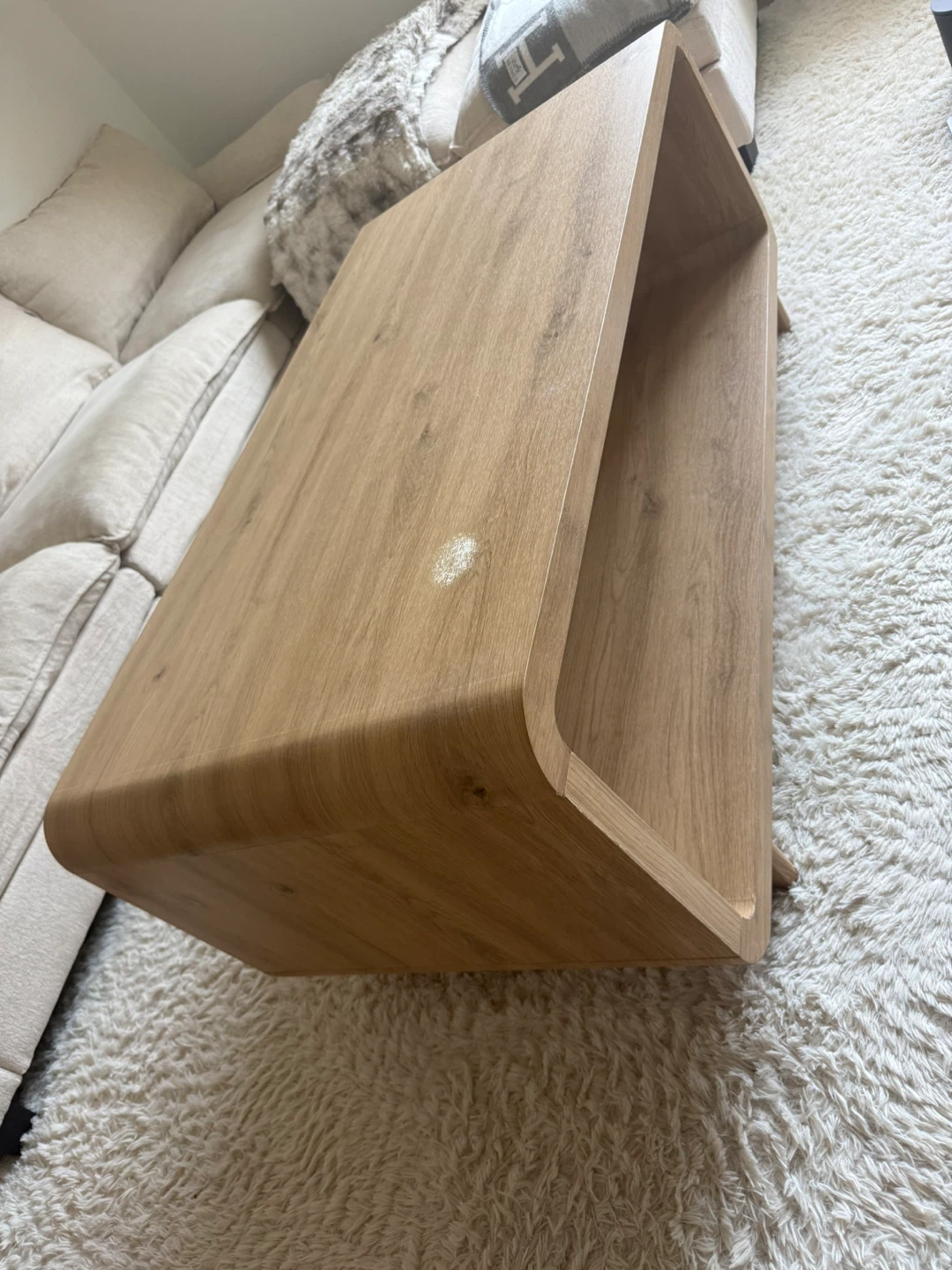 Modern Wood Coffee Table with Shelf - photo 2