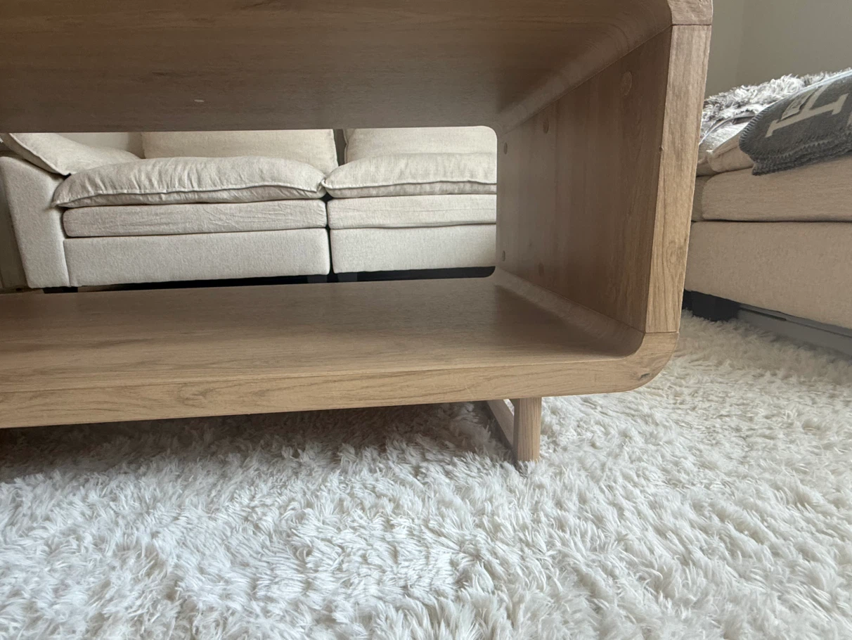 Modern Wood Coffee Table with Shelf - photo 5
