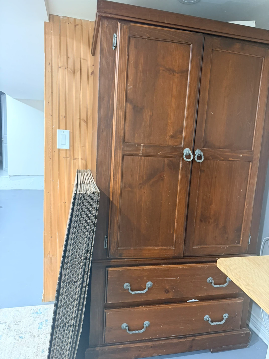 Wooden Armoire with Drawers