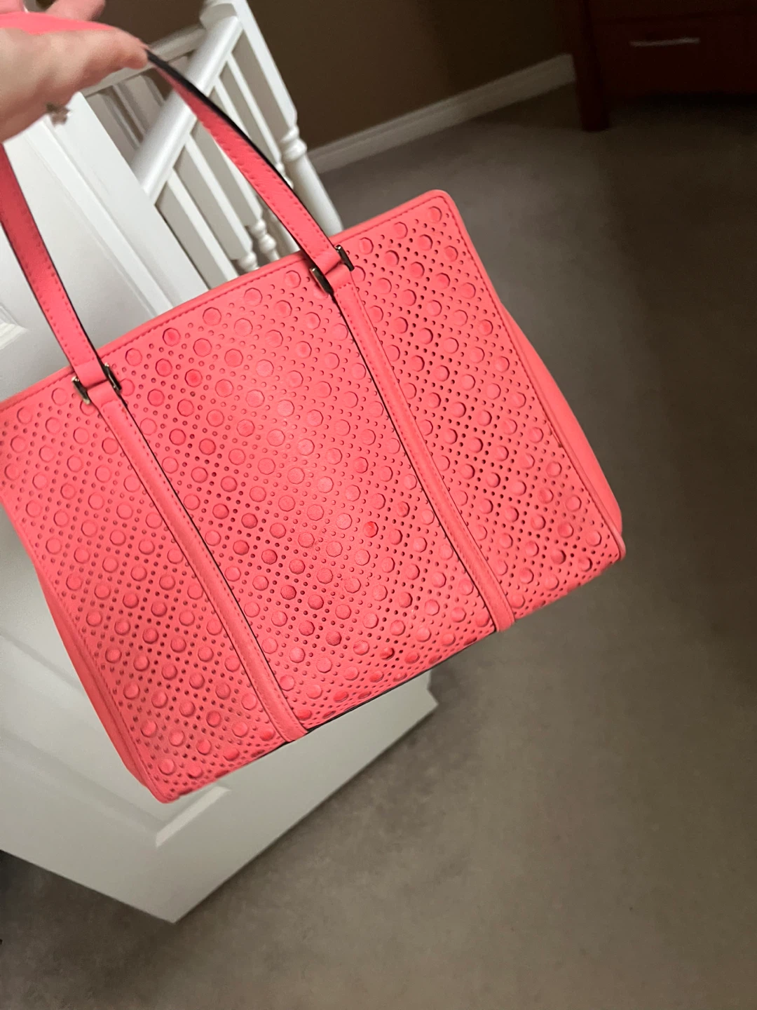 Kate Spade New York Tote Bag - Coral Perforated Leather - photo 4