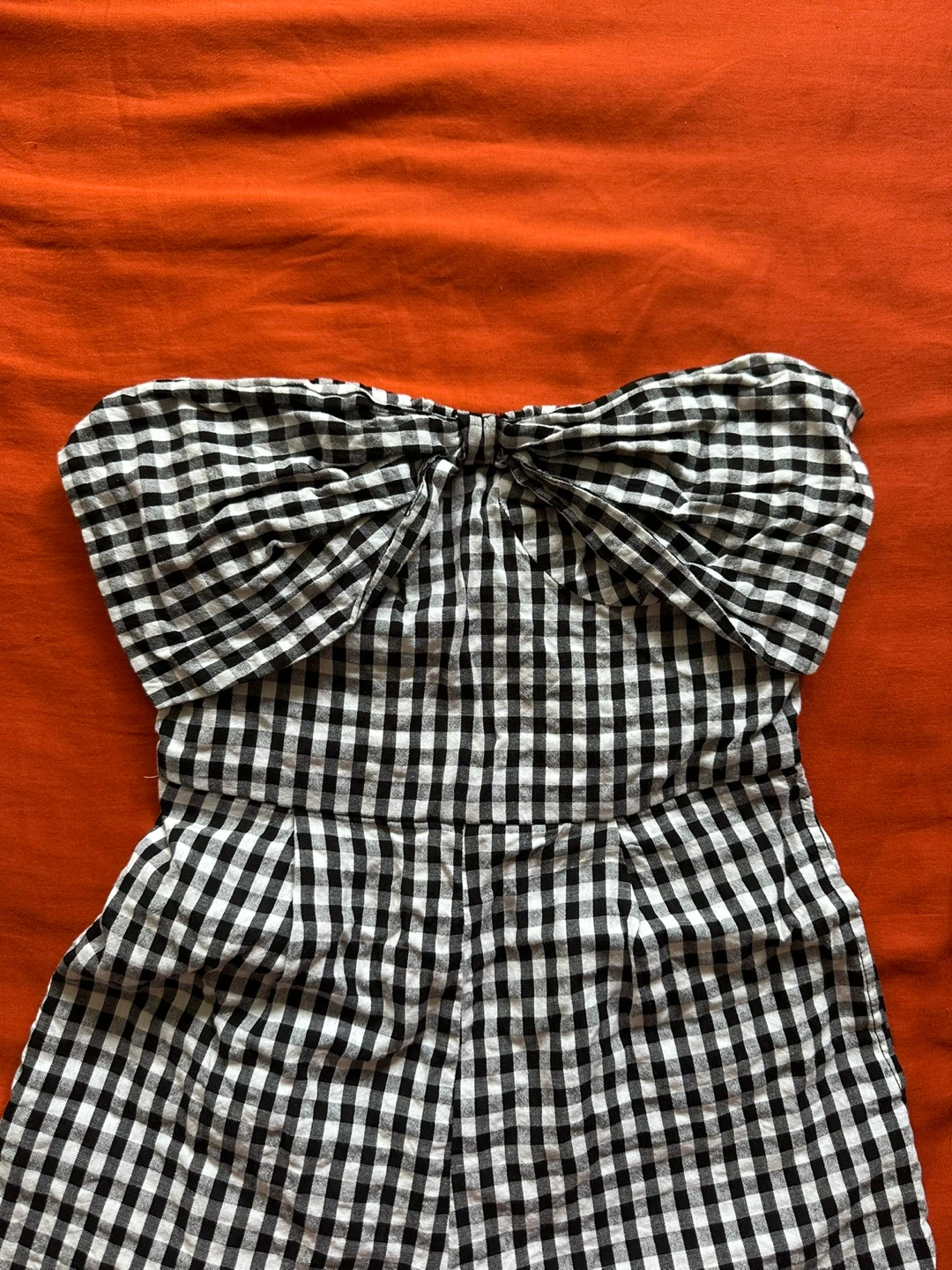 Japna Gingham Strapless Romper - photo 2