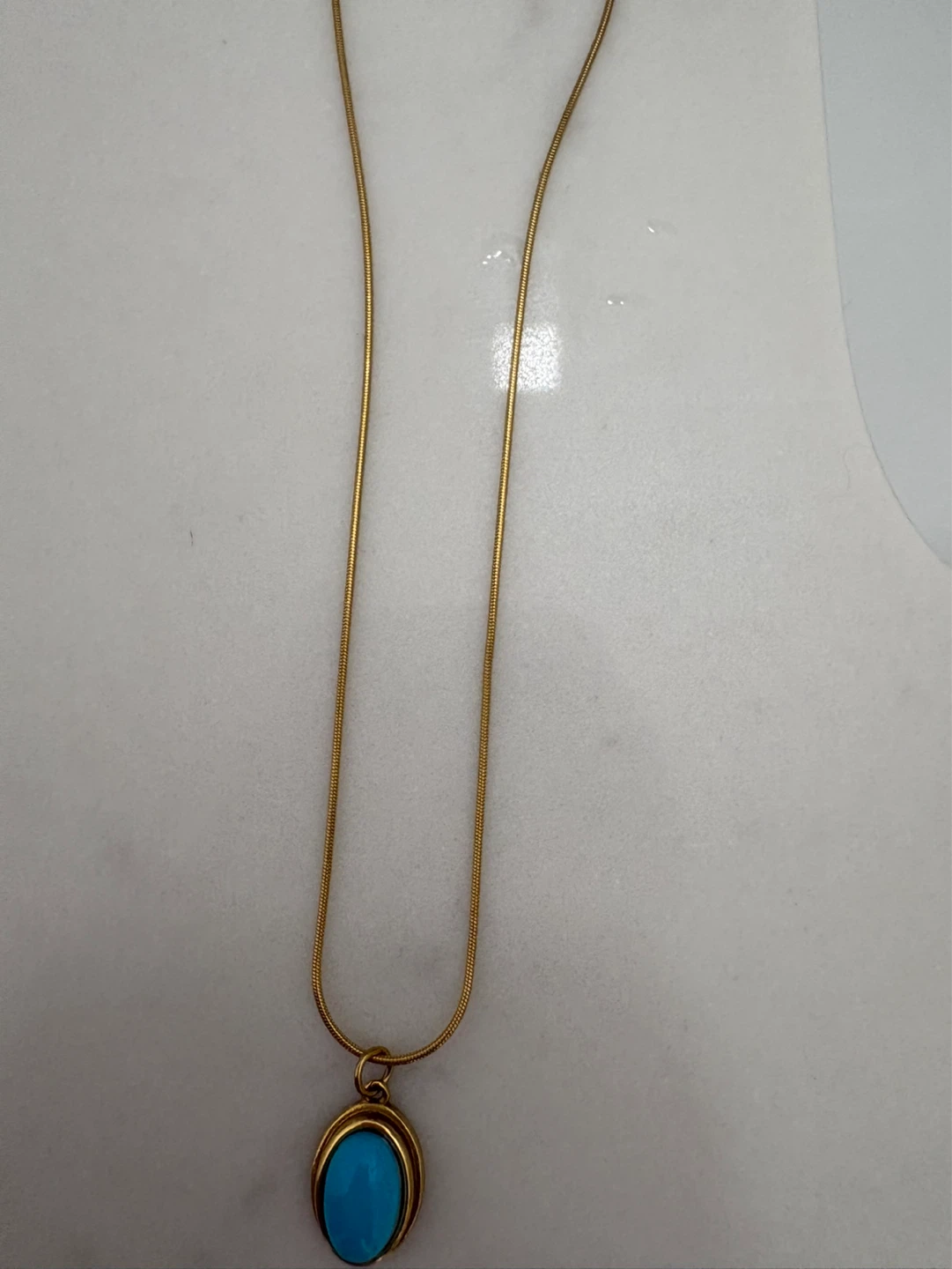 New York Designer NUR  necklace with turquoise stone pendant - photo 3